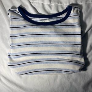 Blue navy and white stripped shirt